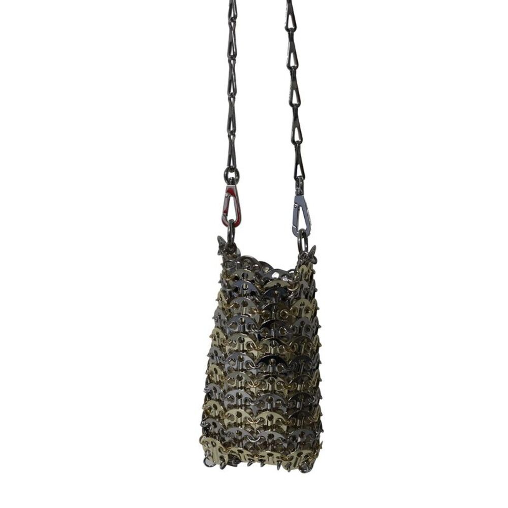 Paco Rabanne 1969 Iconic Mini Shoulder Bag in Silver Metal - Picture 2 of 8